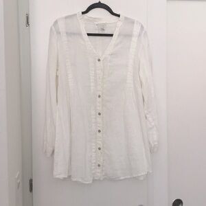 Ruffled Linen A-Line Tunic